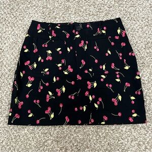 Anthropologie Maeve Colette cherry fruit print mini skirt